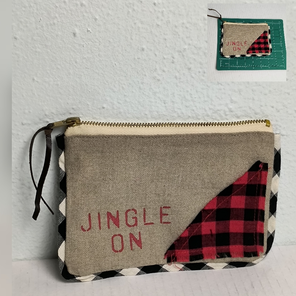 Mud Pie Jingle On Christmas Pouch Bag